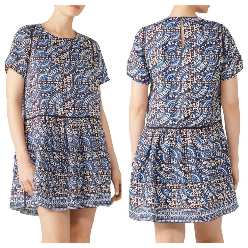 Sea New York Dress Luella Mini Floral Crochet Ramie Boho Blue Purple White 6